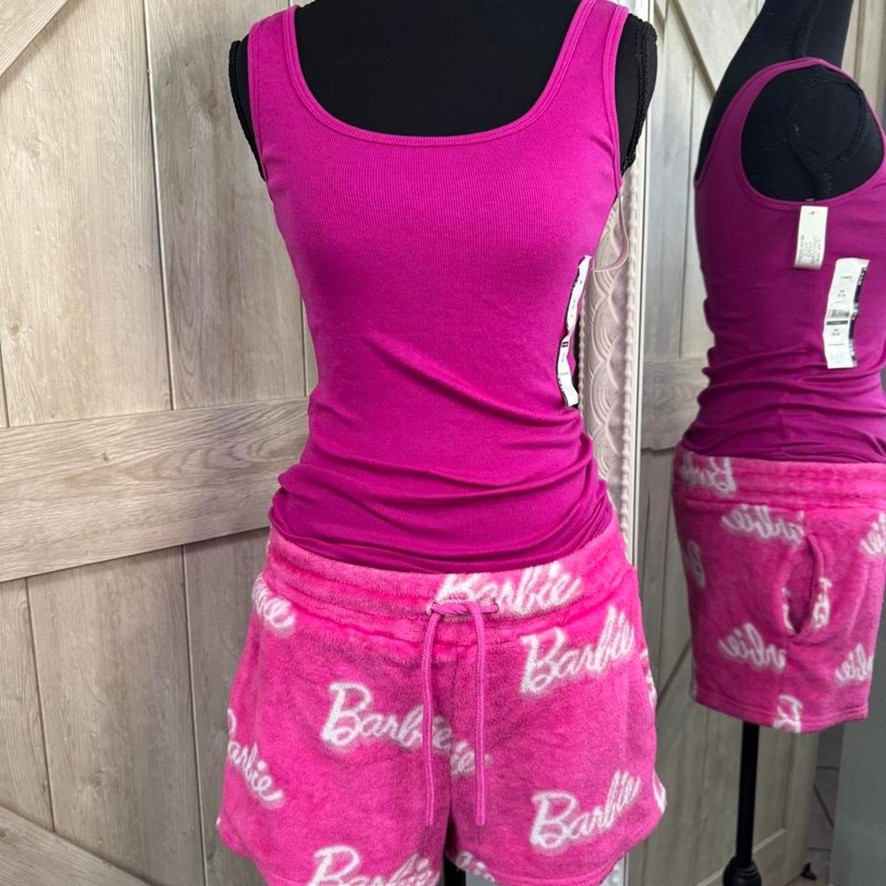 Iconic Barbie Plush Fleece Lounge Shorts 💖 - Small
